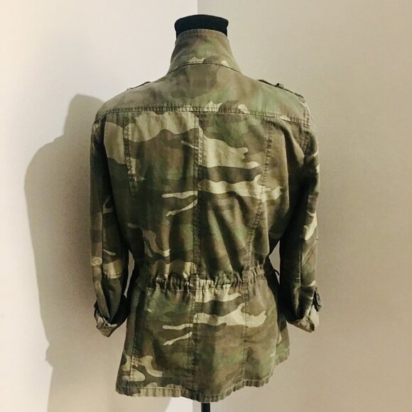 INC International Concepts Studded Camo Field Drawstring Jacket Womens Small - Picture 5 of 11